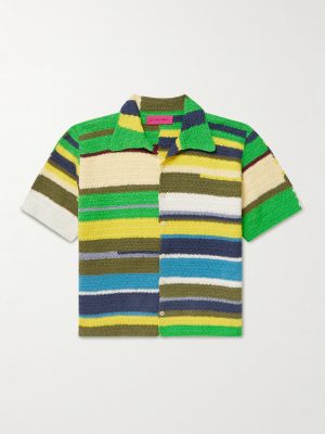 Striped Crocheted Organic Cotton Shirt Striped Crocheted Organic Cotton Shirt