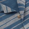 Jasper Convertible-Collar Indigo-Dyed Striped Cotton Shirt - CU