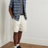 Jasper Convertible-Collar Indigo-Dyed Striped Cotton Shirt - OU
