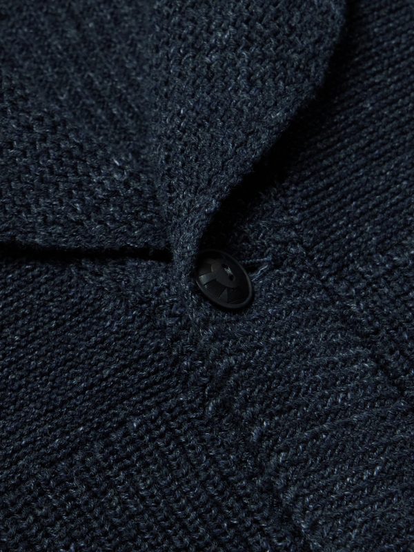 Shawl-Collar Ribbed Cotton Cardigan - CU Shawl-Collar Ribbed Cotton Cardigan - CU