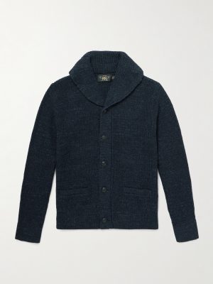 Shawl-Collar Ribbed Cotton Cardigan Shawl-Collar Ribbed Cotton Cardigan