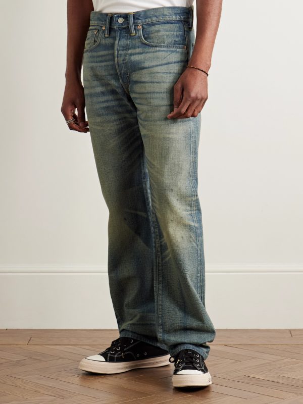 Straight-Leg Distressed Jeans - FR Straight-Leg Distressed Jeans - FR