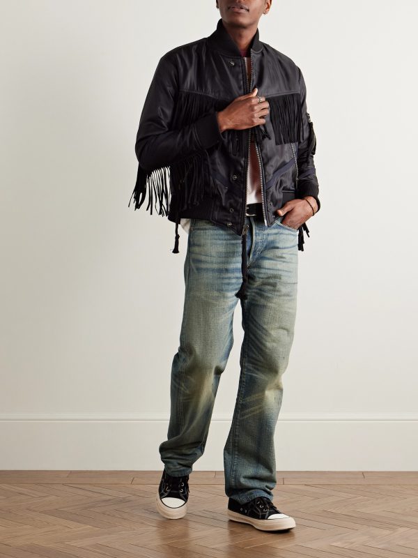 Straight-Leg Distressed Jeans - OU Straight-Leg Distressed Jeans - OU