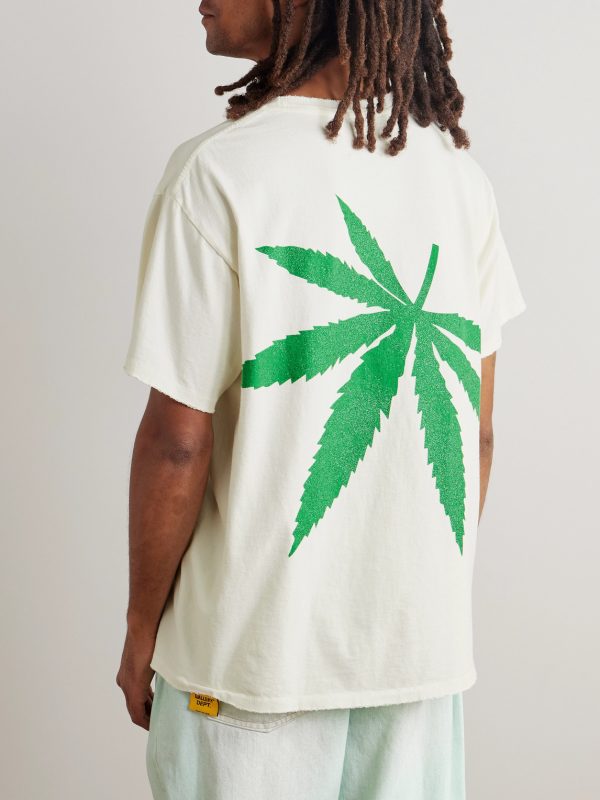 Weed Glittered Cotton-Jersey T-Shirt - BK Weed Glittered Cotton-Jersey T-Shirt - BK