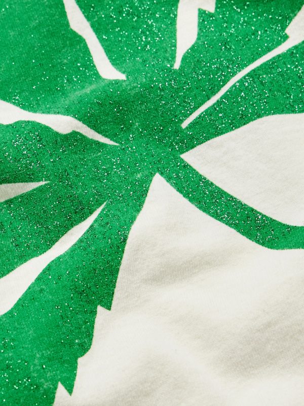 Weed Glittered Cotton-Jersey T-Shirt - CU Weed Glittered Cotton-Jersey T-Shirt - CU