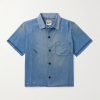 Bartz Paint-Splattered Embroidered Cotton-Chambray Shirt Bartz Paint-Splattered Embroidered Cotton-Chambray Shirt