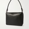 Swing Intrecciato Leather Messenger Bag - BK Swing Intrecciato Leather Messenger Bag - BK