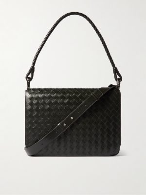Swing Intrecciato Leather Messenger Bag