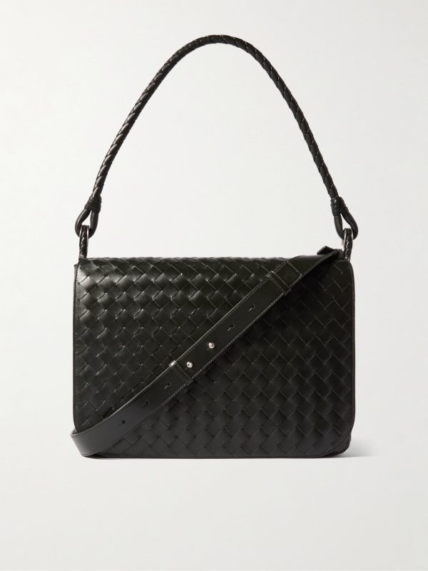 Swing Intrecciato Leather Messenger Bag Swing Intrecciato Leather Messenger Bag