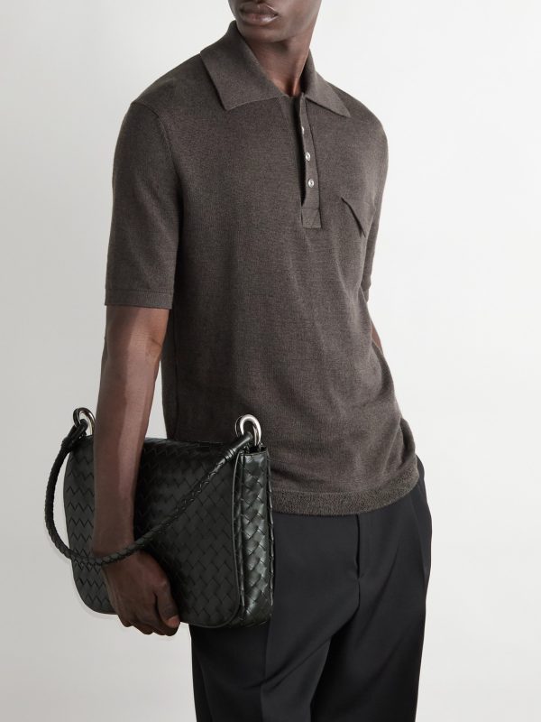 Swing Intrecciato Leather Messenger Bag - OU Swing Intrecciato Leather Messenger Bag - OU