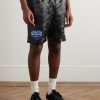 Boxing Straight-Leg Appliquéd Satin-Jacquard Shorts - FR Boxing Straight-Leg Appliquéd Satin-Jacquard Shorts - FR