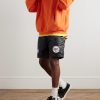 Boxing Straight-Leg Appliquéd Satin-Jacquard Shorts - OU Boxing Straight-Leg Appliquéd Satin-Jacquard Shorts - OU
