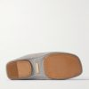 Knot-Detailed Leather-Trimmed Textured-Nubuck Loafers - E1