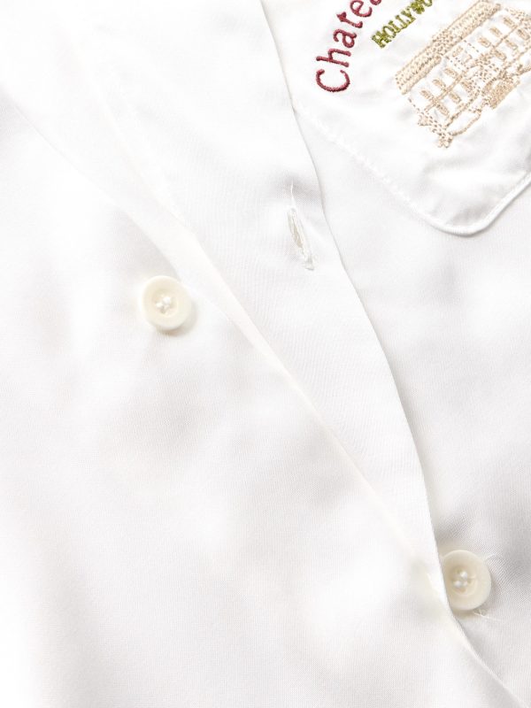 Omar Camp-Collar Logo-Embroidered Cotton-Satin Shirt - CU Omar Camp-Collar Logo-Embroidered Cotton-Satin Shirt - CU