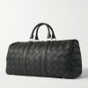 Intrecciato Full Grain Leather Duffle Bag - BK