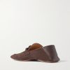 Knot-Detailed Leather-Trimmed Textured-Nubuck Loafers - BK Knot-Detailed Leather-Trimmed Textured-Nubuck Loafers - BK