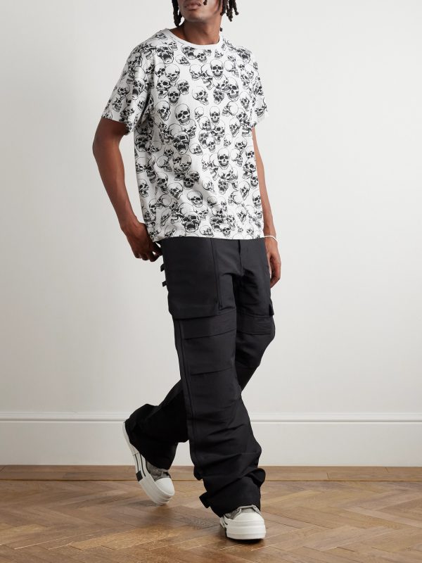 Skull Printed Cotton-Jersey T-Shirt - OU Skull Printed Cotton-Jersey T-Shirt - OU