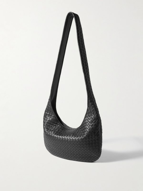 Intrecciato Leather Messenger Bag - BK Intrecciato Leather Messenger Bag - BK