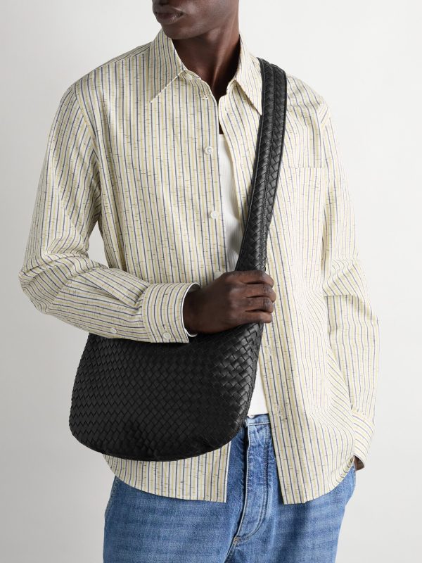 Intrecciato Leather Messenger Bag - E2 Intrecciato Leather Messenger Bag - E2