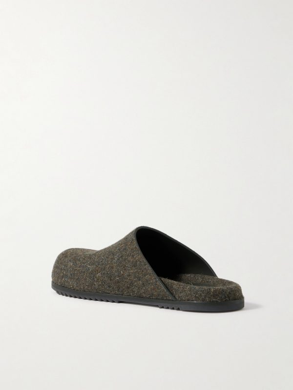 Granola Melton Wool Mules - BK Granola Melton Wool Mules - BK