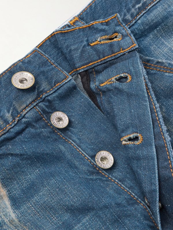 Bare Knuckle Straight-Leg Distressed Patchwork Jeans - E1 Bare Knuckle Straight-Leg Distressed Patchwork Jeans - E1