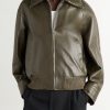 Intrecciato-Trimmed Leather Blouson Jacket - FR