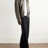 Intrecciato-Trimmed Leather Blouson Jacket - OU