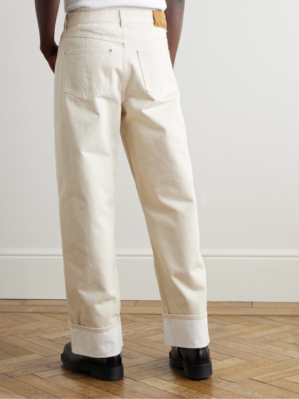 Wide-Leg Embellished Stone-Washed Jeans - BK