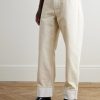 Wide-Leg Embellished Stone-Washed Jeans - FR