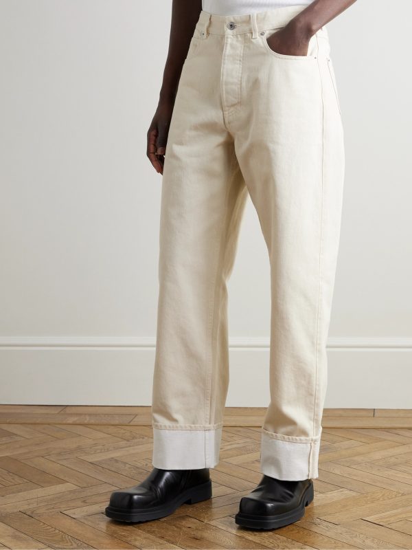 Wide-Leg Embellished Stone-Washed Jeans - FR