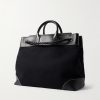 Bristol Embellished Leather-Trimmed Canvas Tote Bag - BK Bristol Embellished Leather-Trimmed Canvas Tote Bag - BK