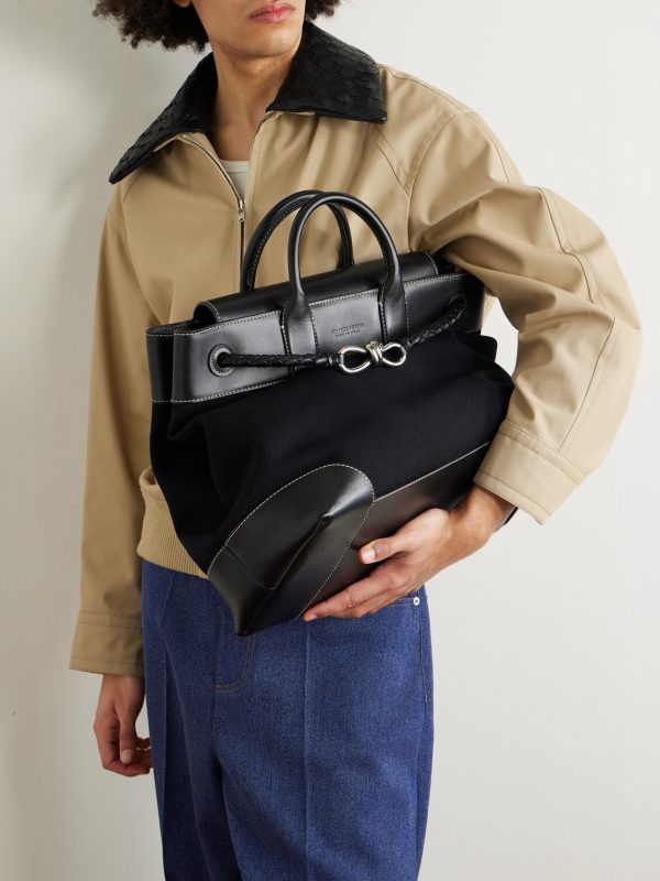 Bristol Embellished Leather-Trimmed Canvas Tote Bag - E2 Bristol Embellished Leather-Trimmed Canvas Tote Bag - E2