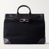 Bristol Embellished Leather-Trimmed Canvas Tote Bag Bristol Embellished Leather-Trimmed Canvas Tote Bag