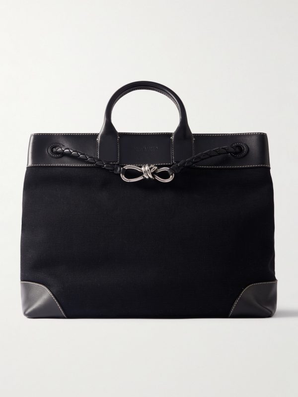 Bristol Embellished Leather-Trimmed Canvas Tote Bag Bristol Embellished Leather-Trimmed Canvas Tote Bag