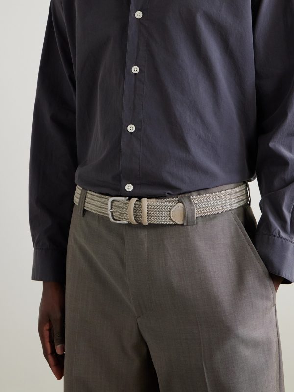 3.5cm Suede-Trimmed Woven Belt - FR 3.5cm Suede-Trimmed Woven Belt - FR