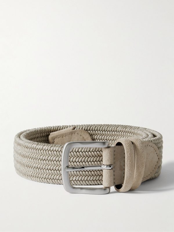 3.5cm Suede-Trimmed Woven Belt 3.5cm Suede-Trimmed Woven Belt