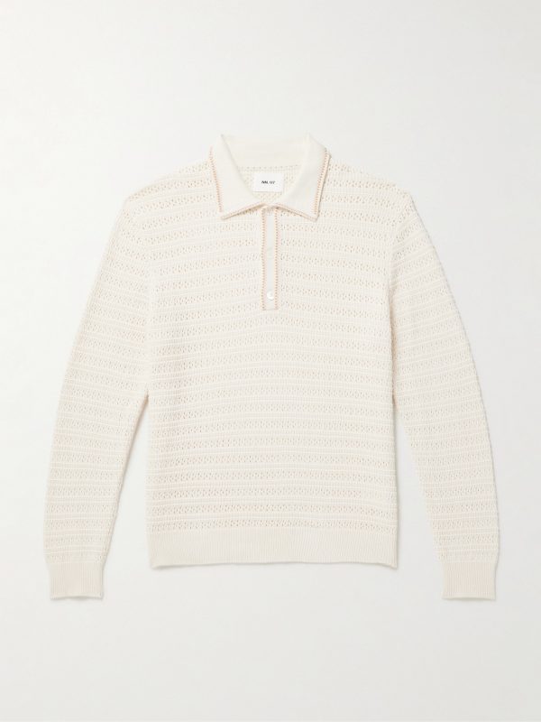 Josh 6636 Pointelle-Knit Organic Cotton Polo Shirt
