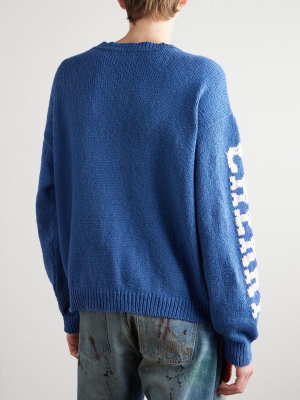 Logo-Intarsia Cotton Sweater - BK Logo-Intarsia Cotton Sweater - BK