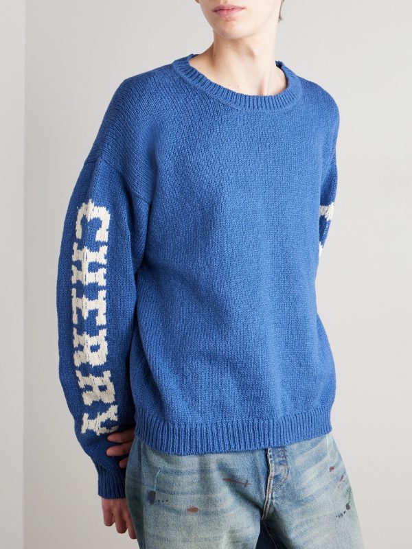 Logo-Intarsia Cotton Sweater - FR Logo-Intarsia Cotton Sweater - FR