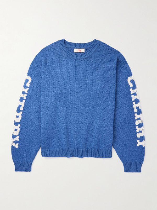 Logo-Intarsia Cotton Sweater Logo-Intarsia Cotton Sweater