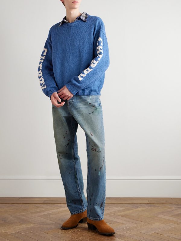 Logo-Intarsia Cotton Sweater - OU Logo-Intarsia Cotton Sweater - OU