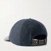 Logo-Embroidered Leather-Trimmed Wool-Blend Baseball Cap - BK Logo-Embroidered Leather-Trimmed Wool-Blend Baseball Cap - BK