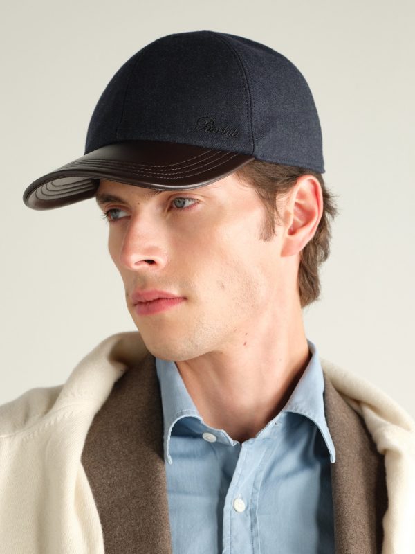 Logo-Embroidered Leather-Trimmed Wool-Blend Baseball Cap - OU Logo-Embroidered Leather-Trimmed Wool-Blend Baseball Cap - OU