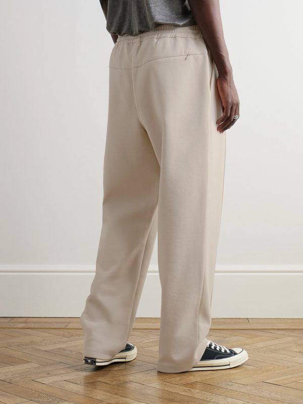 Straight-Leg Cotton-Blend Ponte Sweatpants - BK Straight-Leg Cotton-Blend Ponte Sweatpants - BK