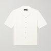 Avery Camp-Collar Honeycomb-Knit Cotton-Blend Terry Shirt Avery Camp-Collar Honeycomb-Knit Cotton-Blend Terry Shirt