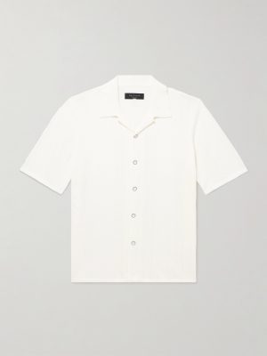 Avery Camp-Collar Honeycomb-Knit Cotton-Blend Terry Shirt Avery Camp-Collar Honeycomb-Knit Cotton-Blend Terry Shirt