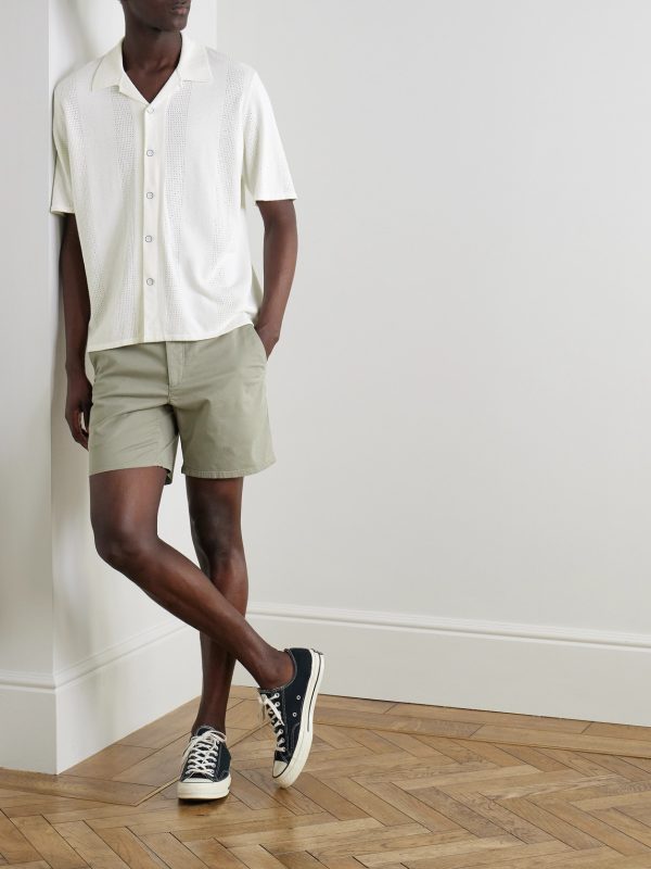 Avery Camp-Collar Honeycomb-Knit Cotton-Blend Terry Shirt - OU Avery Camp-Collar Honeycomb-Knit Cotton-Blend Terry Shirt - OU