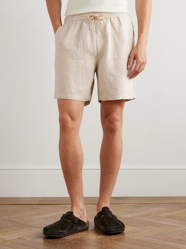 Gregor 1454 Straight-Leg Linen Drawstring Shorts - FR Gregor 1454 Straight-Leg Linen Drawstring Shorts - FR