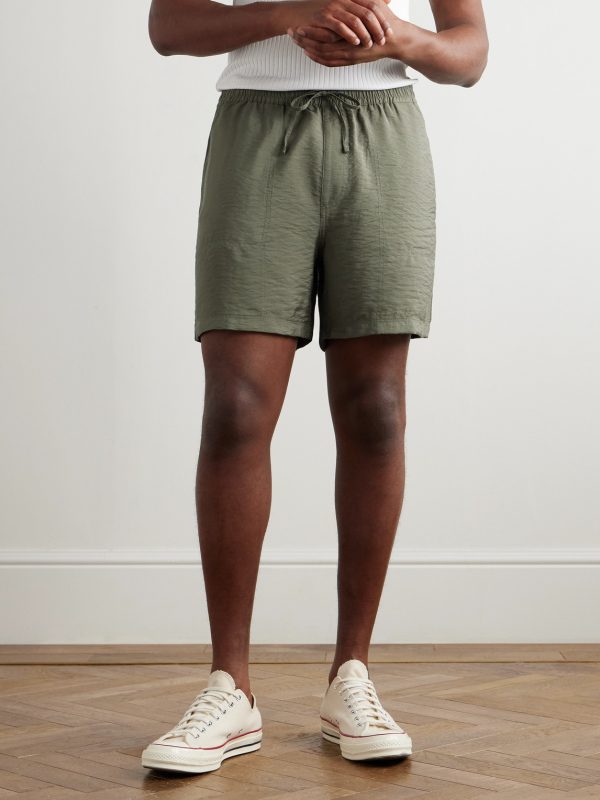 Ryder 5971 Straight-Leg Crinkled TENCEL™ Modal-Blend Drawstring Shorts - FR Ryder 5971 Straight-Leg Crinkled TENCEL™ Modal-Blend Drawstring Shorts - FR