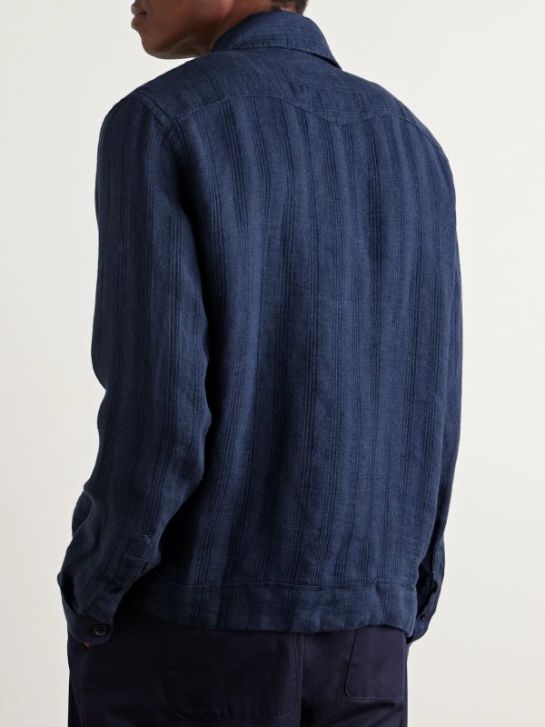 Witley Striped Linen Overshirt - BK